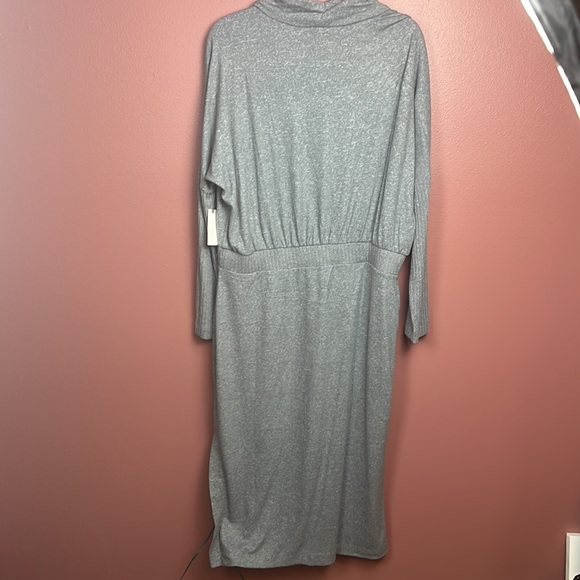 NWT Anthropologie Daily Practice draped cowl neck gray midi dress size XL - Picture 10 of 10